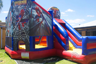 スパイダーマンのスライドが付いている膨脹可能な警備員の家の屋外/屋内警備員の跳躍の城