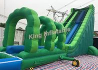 大人のための魅力的な商業屋外巨人の長い緑膨脹可能な水スライドのスリップそしてスライド