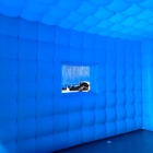 カスタマイズできる色 LED照明 移動式ナイトクラブテント 青色充気立方体テント パーティーテント イベント用