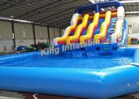 6.5mのプールが付いている高く巨大な二重車線のInflatalbe水スライド