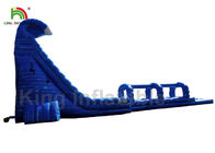青い単一の車線大人のための屋外の膨脹可能な水スライドは15 * 5m EN71をカスタマイズしました