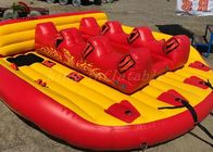 ポリ塩化ビニールの防水シートの黄色い膨脹可能なフライ フィッシングのボート/浜のスポーツのための赤いTowable UFOのおもちゃ