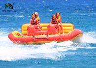 ポリ塩化ビニールの防水シートの黄色い膨脹可能なフライ フィッシングのボート/浜のスポーツのための赤いTowable UFOのおもちゃ