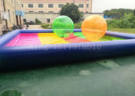 8つ* 8つのmポリ塩化ビニールの防水シートの青い虹色子供の遊ぶことのための膨脹可能な水プール