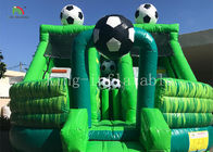 緑のフットボールの子供の膨脹可能な弾力がある城の党のための跳躍の家のコンボのスライド