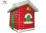 祝祭の装飾のための赤く膨脹可能なクリスマスの家1つの年の保証
