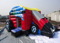 子供ポリ塩化ビニールの防水シート車の形の膨脹可能な跳躍の城車の家