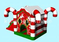 空気送風機が付いている屋外のメリー クリスマスの膨脹可能な跳ね上がりの家の乾燥したスライド