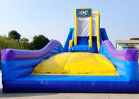 青/黄色の膨脹可能な水スライドのゲームのコマーシャル浜のための12 * 4mのカバのスライド