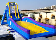 青/黄色の膨脹可能な水スライドのゲームのコマーシャル浜のための12 * 4mのカバのスライド