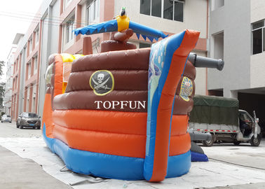 PVC Tarpaulin Kids Fun City Inflatable Bouncy Pirate Ship For Commercial Use