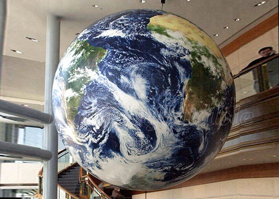 巨大な広告のInflatablesの単語の地球の地球の地図の球LEDの掛かる惑星
