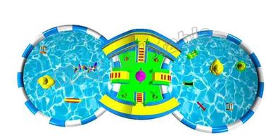 屋外ゲームの2枚のプール/水スライドが付いている多彩で膨脹可能な裏庭水公園