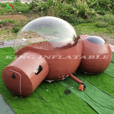充気式 商用品 2室 透明 PVC エコドーム キャンプ バブルテント