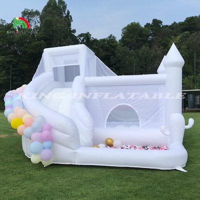 ホワイト 膨らませる ボンズ コンボ ボンシー カッスル ハウス キッズ ボールピット付きウォータースライド