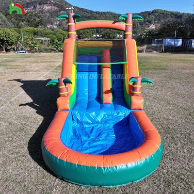 21x9x12FT 商用品 PVC ブランスハウス 充気式水スライド 熱帯スライド スプラッシュ付き