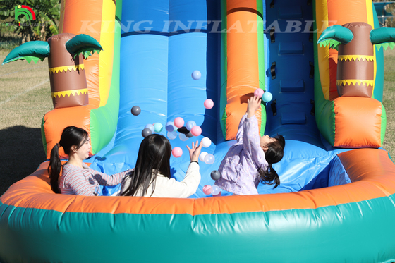 21x9x12FT 商用品 PVC ブランスハウス 充気式水スライド 熱帯スライド スプラッシュ付き
