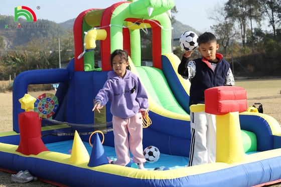 子供のパーティー 濡れ乾燥 膨らませる ボンズハウス 水スライド ボンサー コンボ より大きなスプラッシュプール クライミング ブローバーバスケット ダートボード