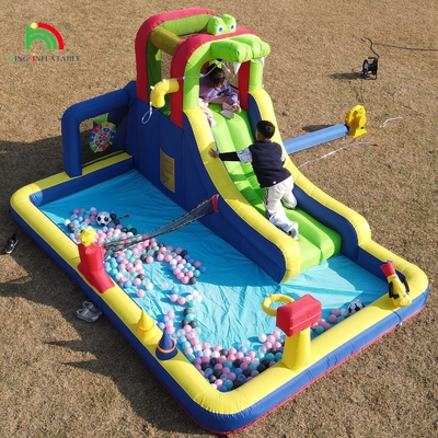 子供のパーティー 濡れ乾燥 膨らませる ボンズハウス 水スライド ボンサー コンボ より大きなスプラッシュプール クライミング ブローバーバスケット ダートボード