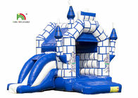 スライドが付いている青0.55mmポリ塩化ビニールの防水シートの子供の膨脹可能な跳躍の城