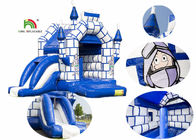 スライドが付いている青0.55mmポリ塩化ビニールの防水シートの子供の膨脹可能な跳躍の城