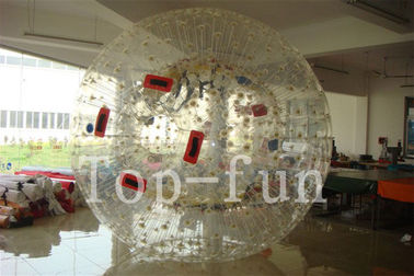 牧草地/運動場のための 1/2 の入口が付いている膨脹可能な zorb の球を浮かべる透明なポリ塩化ビニール