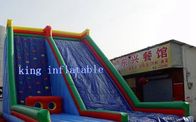 注文の青く膨脹可能な水スライド、子供の催し物の上昇の壁の膨脹可能なおもちゃのスライド