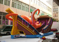 子供の楽園の楽しみ都市のための牽引の車線が付いている屋外のタコの膨脹可能なボートの乾燥したスライド