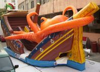 子供の楽園の楽しみ都市のための牽引の車線が付いている屋外のタコの膨脹可能なボートの乾燥したスライド