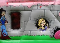 屋根を持つCombo Inflatable Bounce Houseポリ塩化ビニールのピンクのドラゴンの漫画の王女は演劇をからかいます