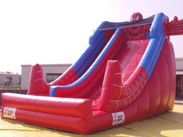 赤い色ポリ塩化ビニール プールのの前の/スパイダーマンの膨脹可能な水スライドは子供のために滑ります