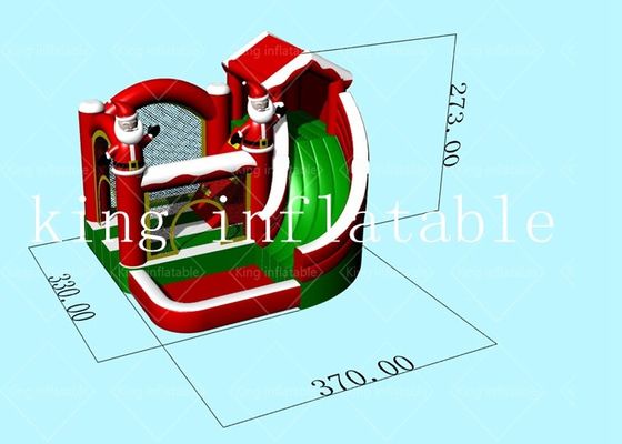 EN71スライド ポリ塩化ビニールの防水シートが付いている膨脹可能なクリスマス プロダクト弾力がある城