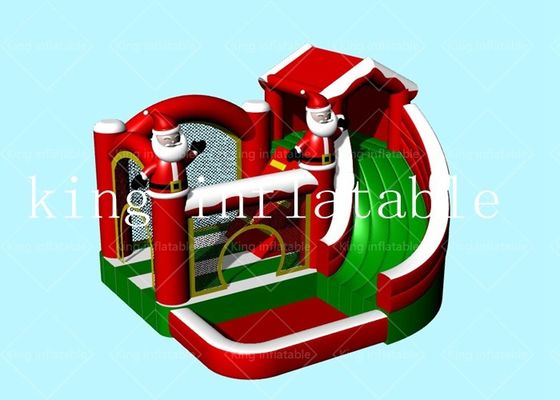 EN71スライド ポリ塩化ビニールの防水シートが付いている膨脹可能なクリスマス プロダクト弾力がある城