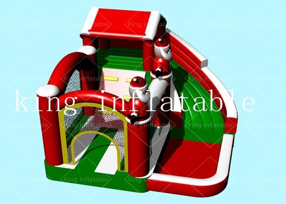 EN71スライド ポリ塩化ビニールの防水シートが付いている膨脹可能なクリスマス プロダクト弾力がある城
