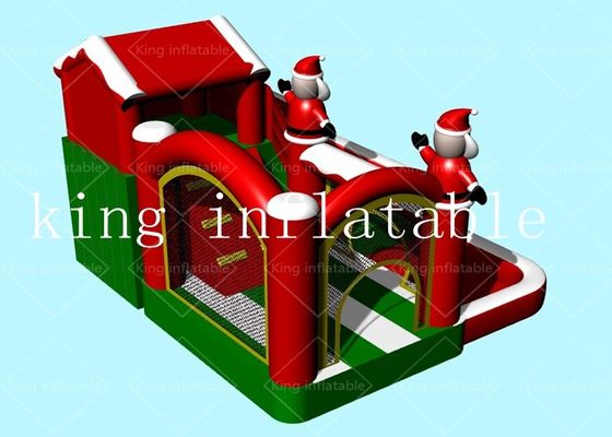 EN71スライド ポリ塩化ビニールの防水シートが付いている膨脹可能なクリスマス プロダクト弾力がある城
