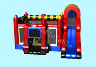 0.55mmポリ塩化ビニールの防水シートの子供の普通消防車のテーマの跳躍の城
