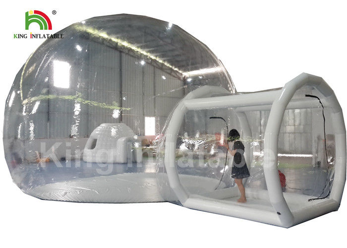 6mの直径の屋外のキャンプの賃貸料のためのトンネルが付いている透明で膨脹可能な泡テント